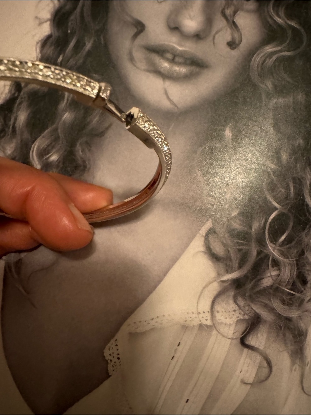 Banana Republic Silver Crystal Pavé Bangle Bracelet - Picture 5 of 6